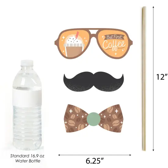 Big Dot of Happiness But First, Coffee - Cafe Themed Party Photo Booth Props Kit - 20 Count {6}