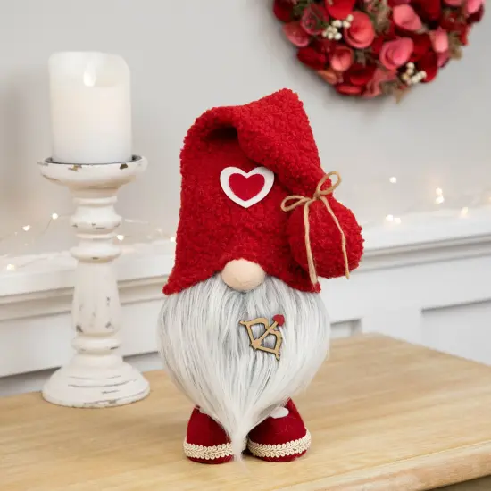 Northlight Valentine's Day Gnome Figurine with Bow and Arrow - 19.5" - Red {3}