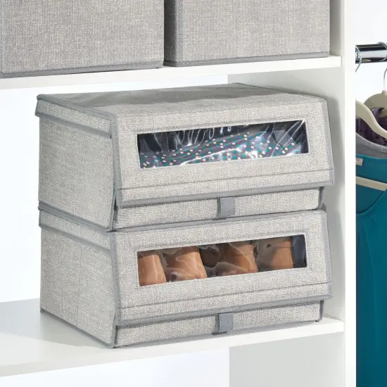 mDesign Large Fabric Closet Shoe Storage Box {2}