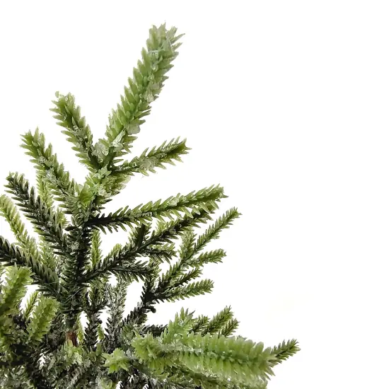 Northlight Frosted Pine Tree with Natural Jute Base Christmas Decoration - 13.25" Green {4}