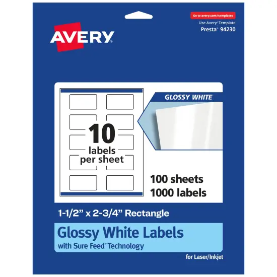 Avery Rectangle Labels with Sure Feed, 1.5" x 2.75" {1}