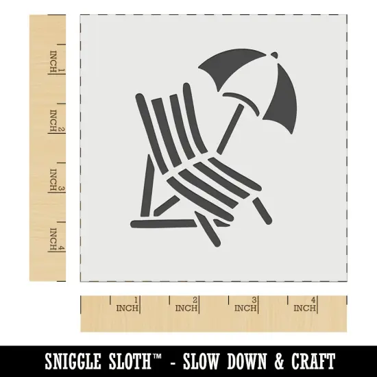 Beach Lounge Chair and Umbrella Wall Cookie DIY Craft Reusable Stencil {6}