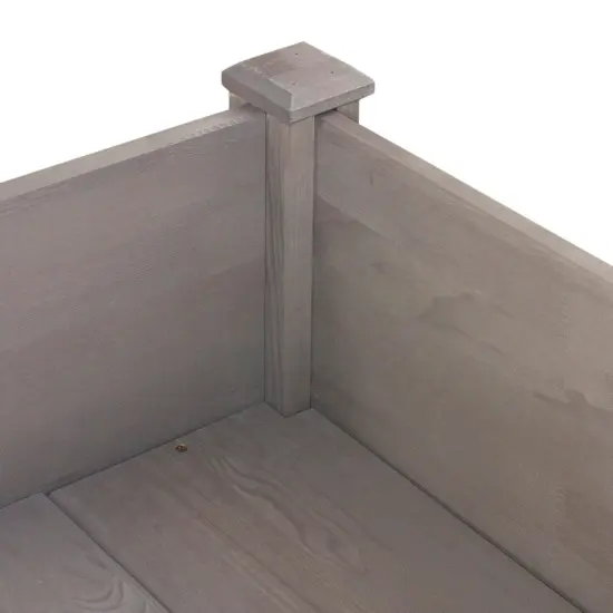 Northlight 4ft Brown Wood Raised Garden Bed Planter Box with Liner {7}