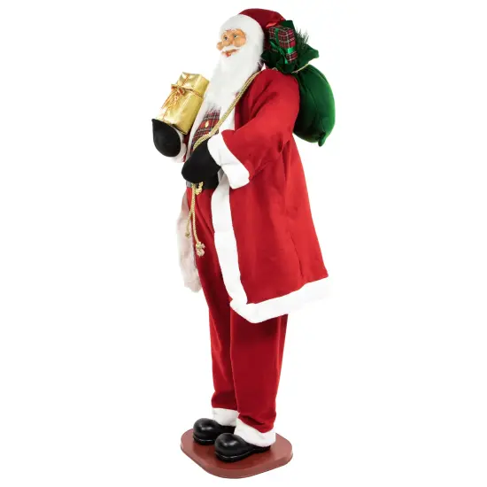 Northlight 72" Country Santa Claus Standing Christmas Figure Red {3}
