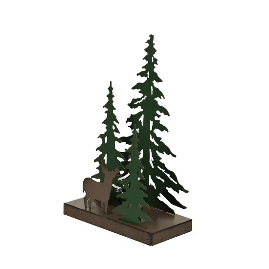 Rustic Metal Deer Forest Stroll Accent Lamp Decorative Woodland Cabin Home Decor {4}