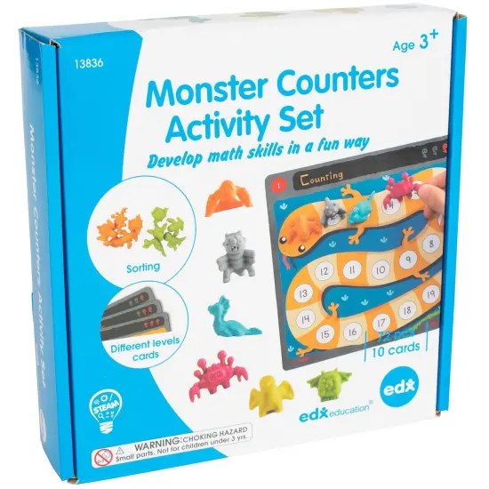 Monster Counters Activity Set - Set of 36 - 10 Double-Sided Activity Boards {2}