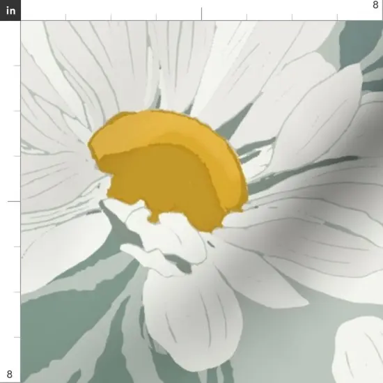 Various Fabrics by the Yard or Fat Quarter Mint Green Floral Garden Daisy Botanical Spring Party Modern Large Scale Custom Printed Fabric by Spoonflower {4}