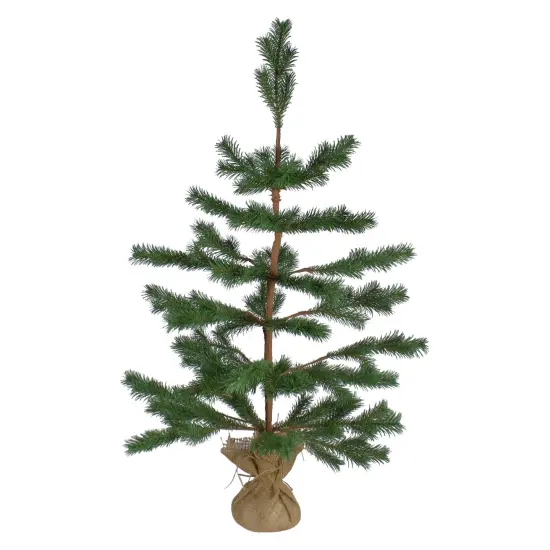 Northlight Real Touch&trade;️ Ponderosa Pine Medium Artificial Christmas Tree with Jute Base &ndash; Unlit - 3' Green {3}
