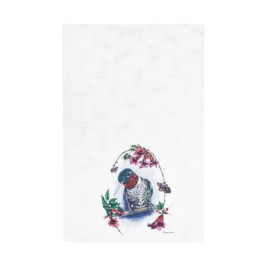 Botanical Hummingbird Printed Kitchen Towel {1}