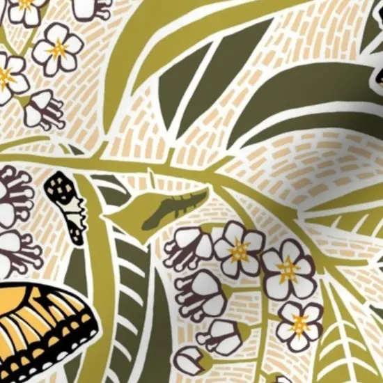 Various Fabrics by the Yard or Fat Quarter Butterfly Botanical Floral Swallowtail Butterflies Large Scale Custom Printed Fabric by Spoonflower {7}