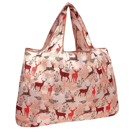 Wrapables Large Foldable Tote Nylon Reusable Grocery Bag Deer {1}