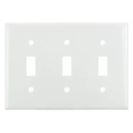 SUNLITE 3 Gang Toggle Plate White Color E103W {1}