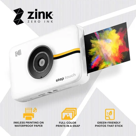 Kodak Step Touch 13MP Digital Instant Print Camera with 3.5" LCD Touchscreen, ZINK Technology & 1080p HD Video White {4}