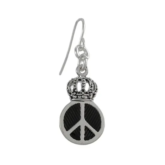 Royal Winged Peace Sign Necklace and Dangle Earrings Set {5}