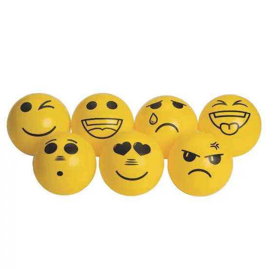 Inflatable Vinyl Emoji Balls, 6" (Set of 7) {1}