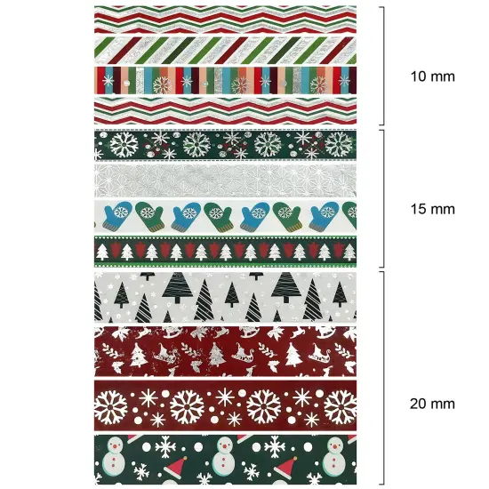 Wrapables Winter Season Washi Set for Arts & Crafts, Scrapbooking, Stationery, Diary Blue Winter {8}