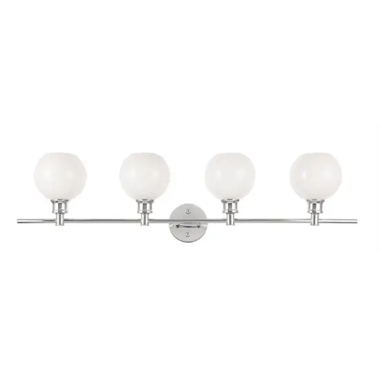 Collier 4 light Chrome and Frosted white glass Wall sconce {3}