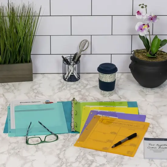 5-Tab Index Dividers with Vertical Tab, Bright Color Assortment, 8-1/2 x 11, 3 Sets {4}