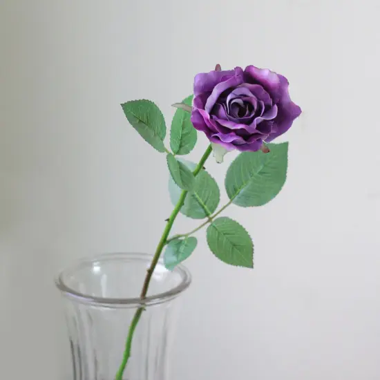 Allstate Long Stem Artificial Blooming Rose Spray - 23" - Purple {3}