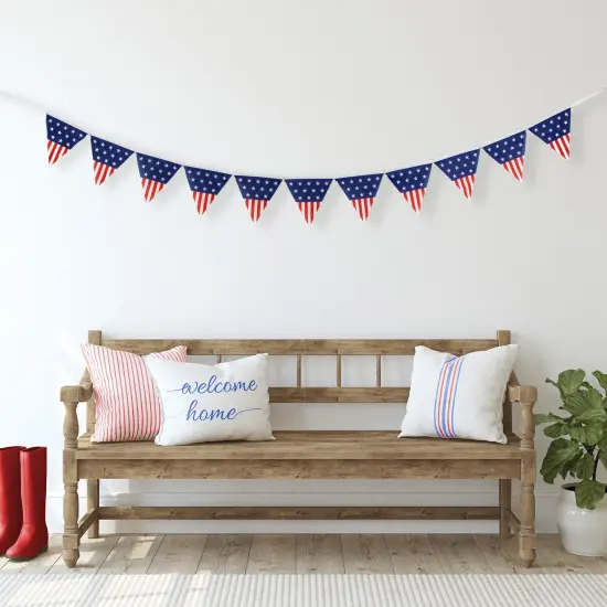Northlight 9.75' Americana Pennant USA Flag Hanging Wall Banner Blue {3}