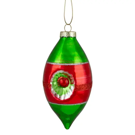 Northlight 4ct Red, Green and Silver Vintage Glass Christmas Ornaments 3.25-Inch (80mm) {5}