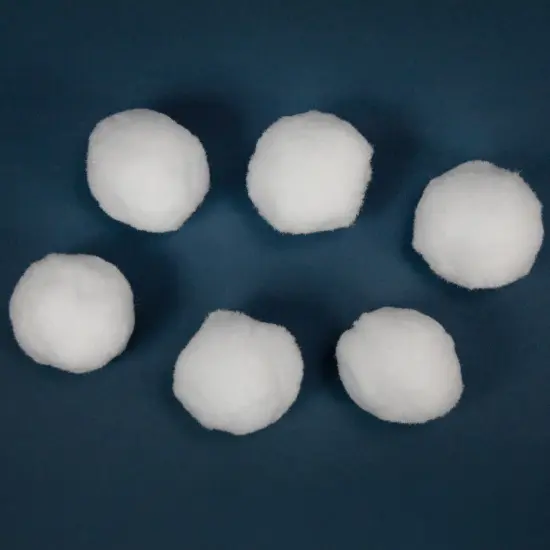 Northlight Set of 6 Plush Faux Christmas Snow Balls White {5}