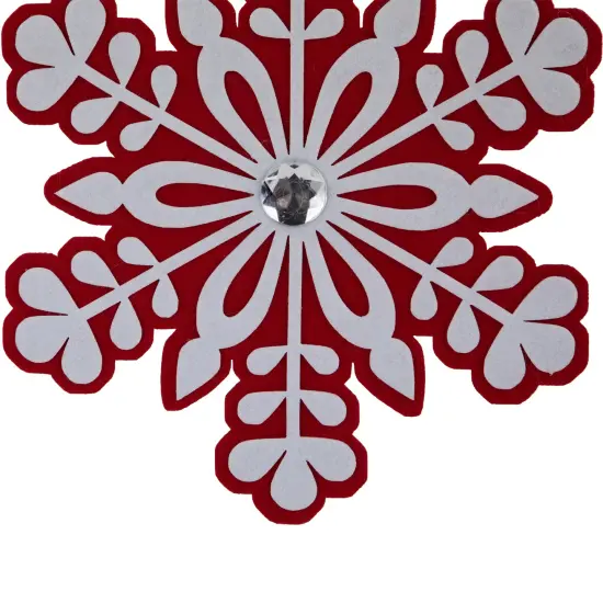Northlight Peppermint Snowflake Christmas Ornament with Gem - 10" - Red and White {4}