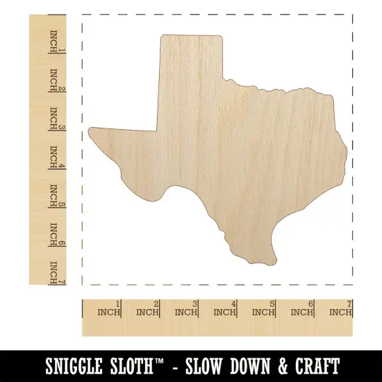 Texas State Silhouette Unfinished Wood Shape Piece Cutout for DIY Craft Projects {1}