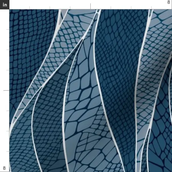 Various Fabrics by the Yard or Fat Quarter Blue Water Abstract Animals Waves Ocean Snake Skin Animal Print Custom Printed Fabric by Spoonflower {4}