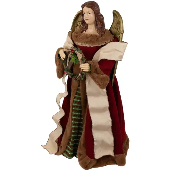 Northlight Angel with Wings Commercial Size Christmas Tree Topper - 3' - Brown and Red - Unlit {4}
