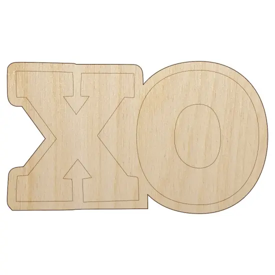 XO Hugs Kisses Unfinished Wood Shape Piece Cutout for DIY Craft Projects {1}