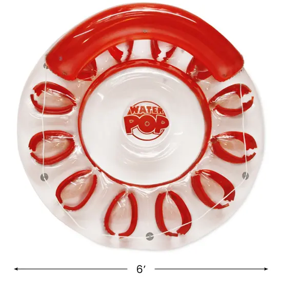Pool Central Inflatable Red and Clear Water Pop Circular Swimming Pool Lounger, 72-Inch {4}