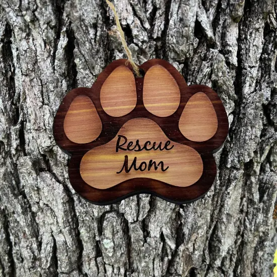 Rescue Mom - Cedar Ornament {1}
