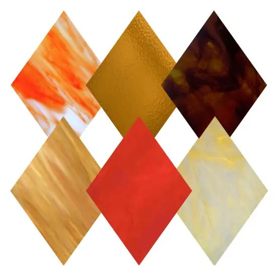 Wissmach 6 Sheet Mixed Color Variety Stained Glass Pack, Autumn {2}