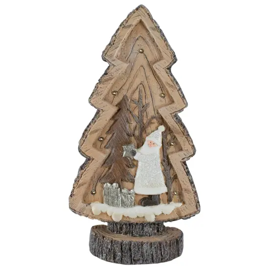 Northlight LED Lighted Rustic Glitter Christmas Tree with Winter Scene - 20" White {1}
