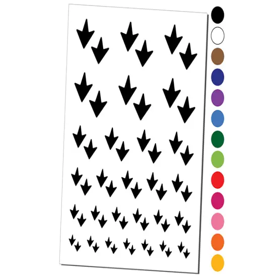 Duck Goose Footprint Track Temporary Tattoo Water Resistant Fake Body Art Set Collection Orange {1}