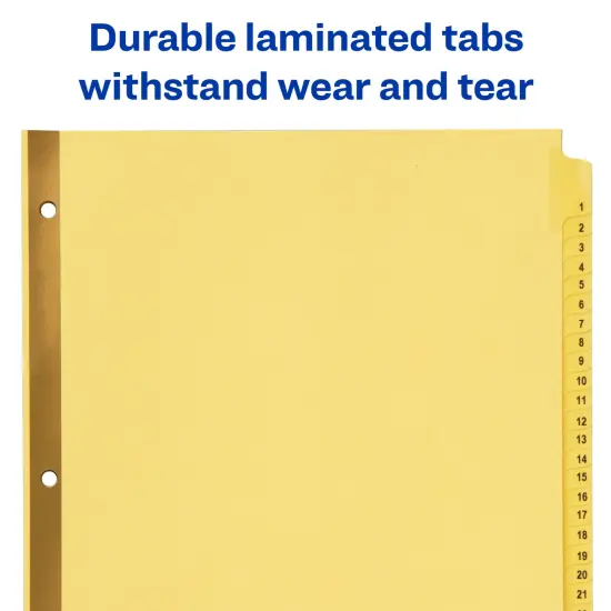 Avery Preprinted Laminated Tab Dividers, Gold Reinforced Binding Edge, 1-31 Tabs, 1 Set (11308) {2}