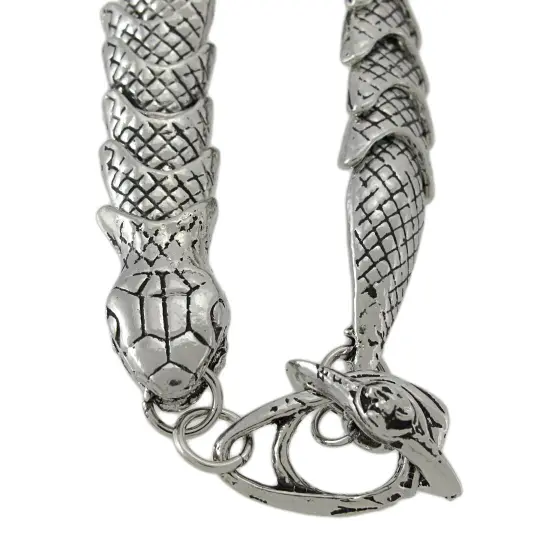 Chrome Plated Snake Link Toggle Clasp Bracelet {4}
