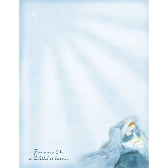 Great Papers! Mary with Baby Jesus Holiday Letterhead, Invitations and Announcements, Printer Friendly, 8.5" x 11", 80PK {1}