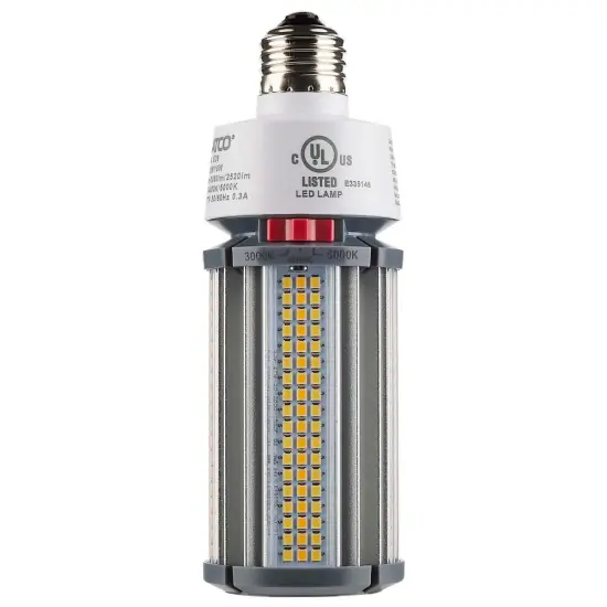 Satco LED HID Replacement 27/22/18 Wattage & CCT Selectable Medium Base 100-277V Warm to Cool White {6}