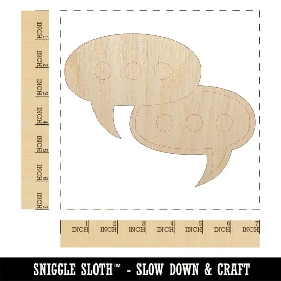 Conversation Discussion Chat Bubbles Icon Unfinished Wood Shape Piece Cutout for DIY Craft Projects {1}