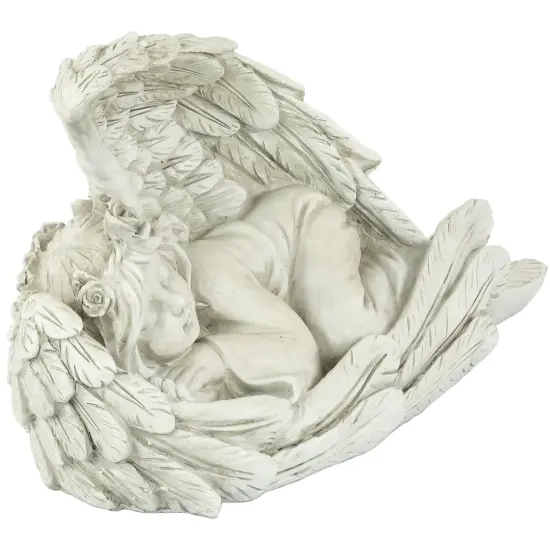 Northlight 16" Sleeping Heavenly Angel Outdoor Garden Statue Beige {4}