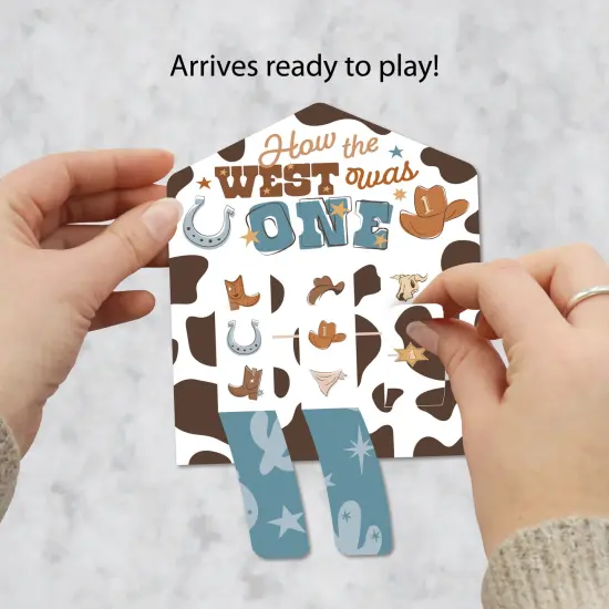 Big Dot of Happiness My First Rodeo - Little Cowboy 1st Birthday Party Game Pickle Cards - Pull Tabs 3-in-a-Row - Set of 12 {3}
