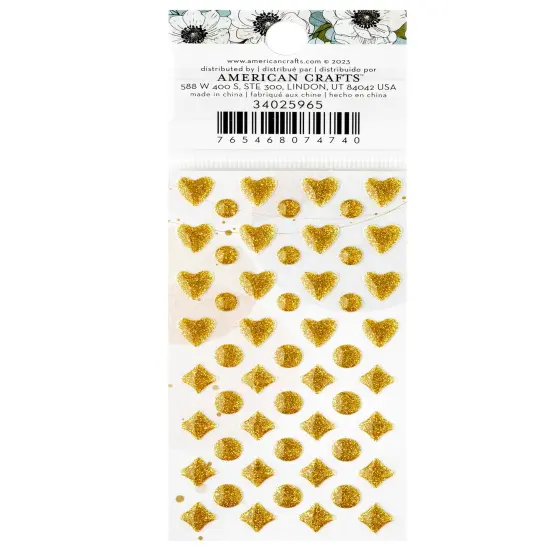 American Crafts A Perfect Match Enamel Dots 106/Pkg-Gold Glitter {3}
