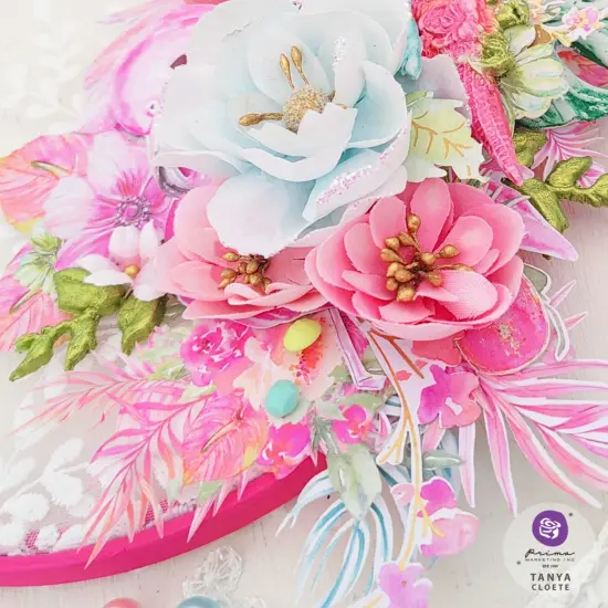 Prima Marketing Paper Flowers 4/Pkg-Postcards From Paradise - Soft Breeze {4}