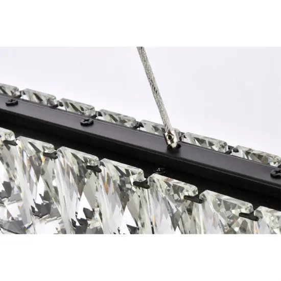 Monroe 42 inch LED double rectangle pendant in black {5}