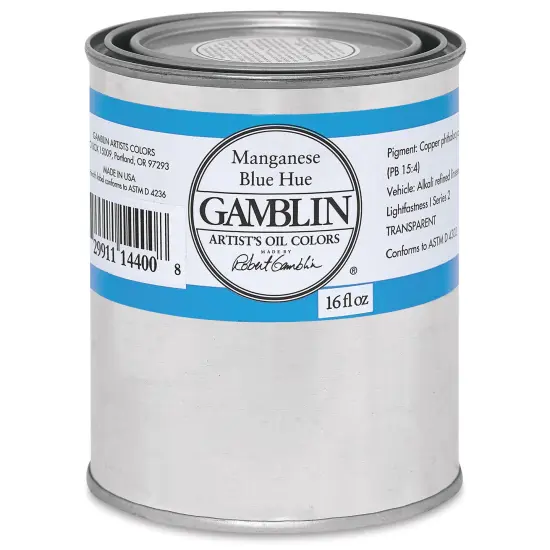 Gamblin Artist's Oil Color - Manganese Blue Hue, 16 oz Can {2}