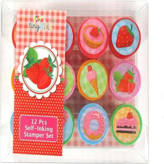 TINYMILLS 12 Pcs Strawberry Stamp Kit for Kids {1}
