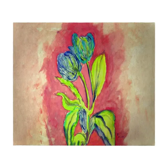 Betsy Drake Tulips In Peach 30 X 50 Inch Floral Comfort Floor Mat {1}