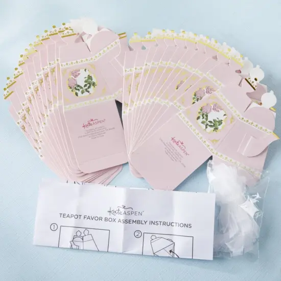 Tea Time Whimsy Teapot Favor Box - Pink (Set of 24) {4}